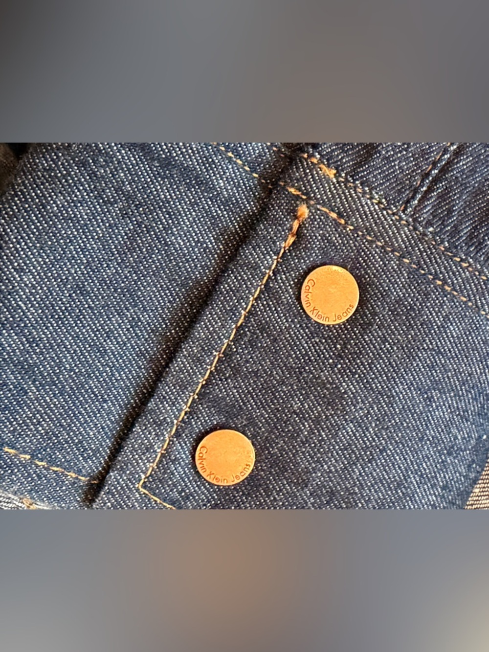 Calvin Klein Dark Denim Western Snap Front Shirt - Picture 7 of 9